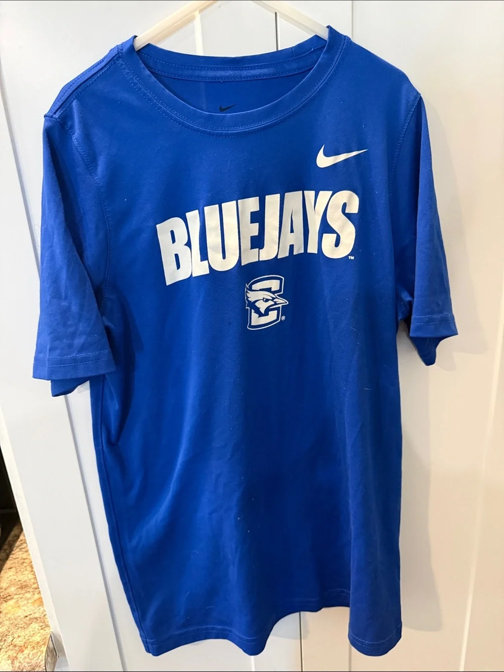 Nike Royal Blue Short Sleeve Bluejays Tee with White Logo